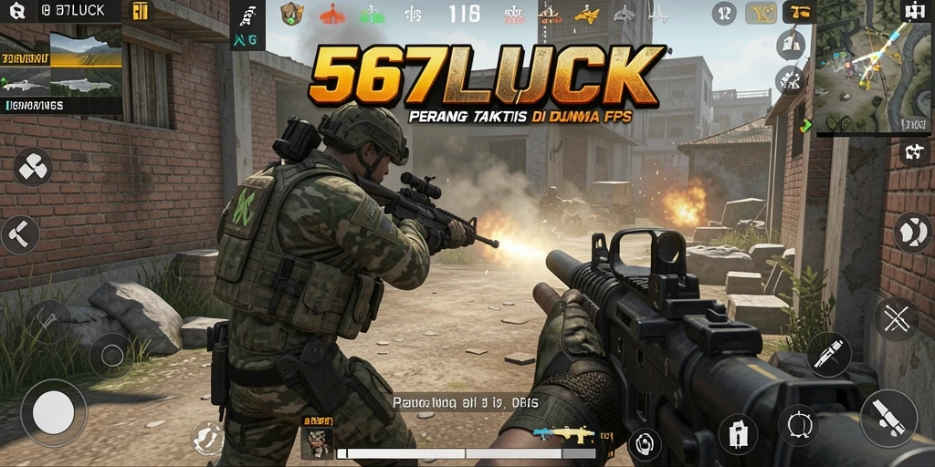 Tangkapan layar menampilkan aksi seru dalam gameplay FPS 567LUCK.