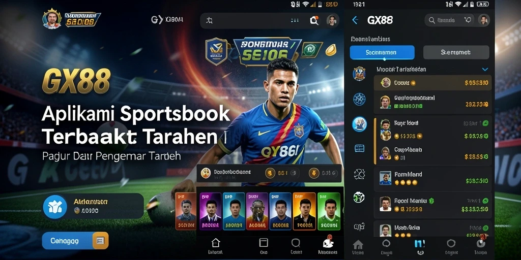 Screenshot GX88 menunjukkan fitur taruhan live di pertandingan olahraga.