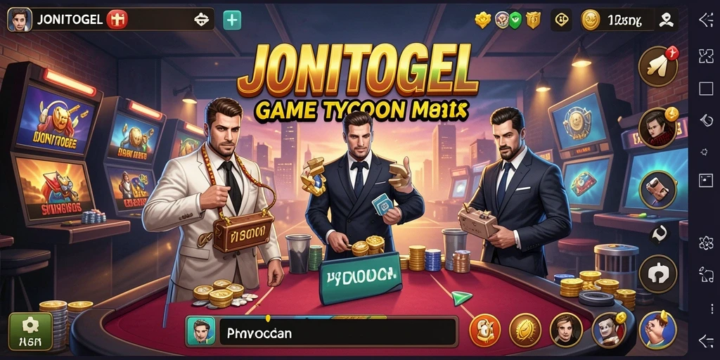 Tampilan gameplay menegangkan di dalam JONITOGEL, penuh strategi Tycoon.