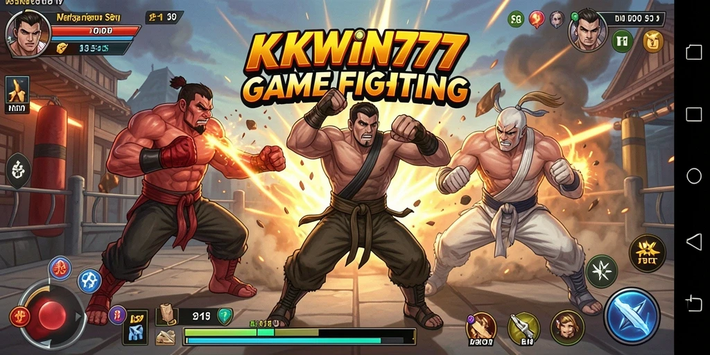 Tampilan gameplay menegangkan dalam KKWIN777 saat bertarung.