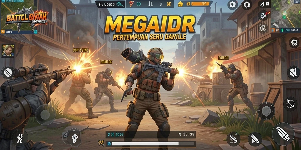 Gameplay seru MEGAIDR yang menampilkan pertempuran intens.