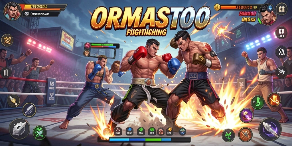 Screenshot gameplay ORMASTOTO yang menampilkan pertarungan yang seru.