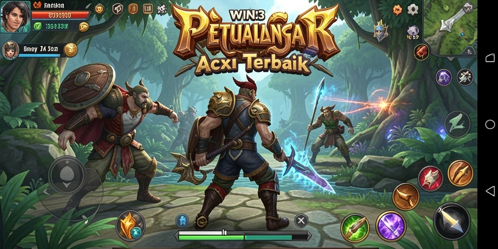 Screenshot utama WIN33 menampilkan aksi pertarungan yang mendebarkan dalam gameplay ARPG.